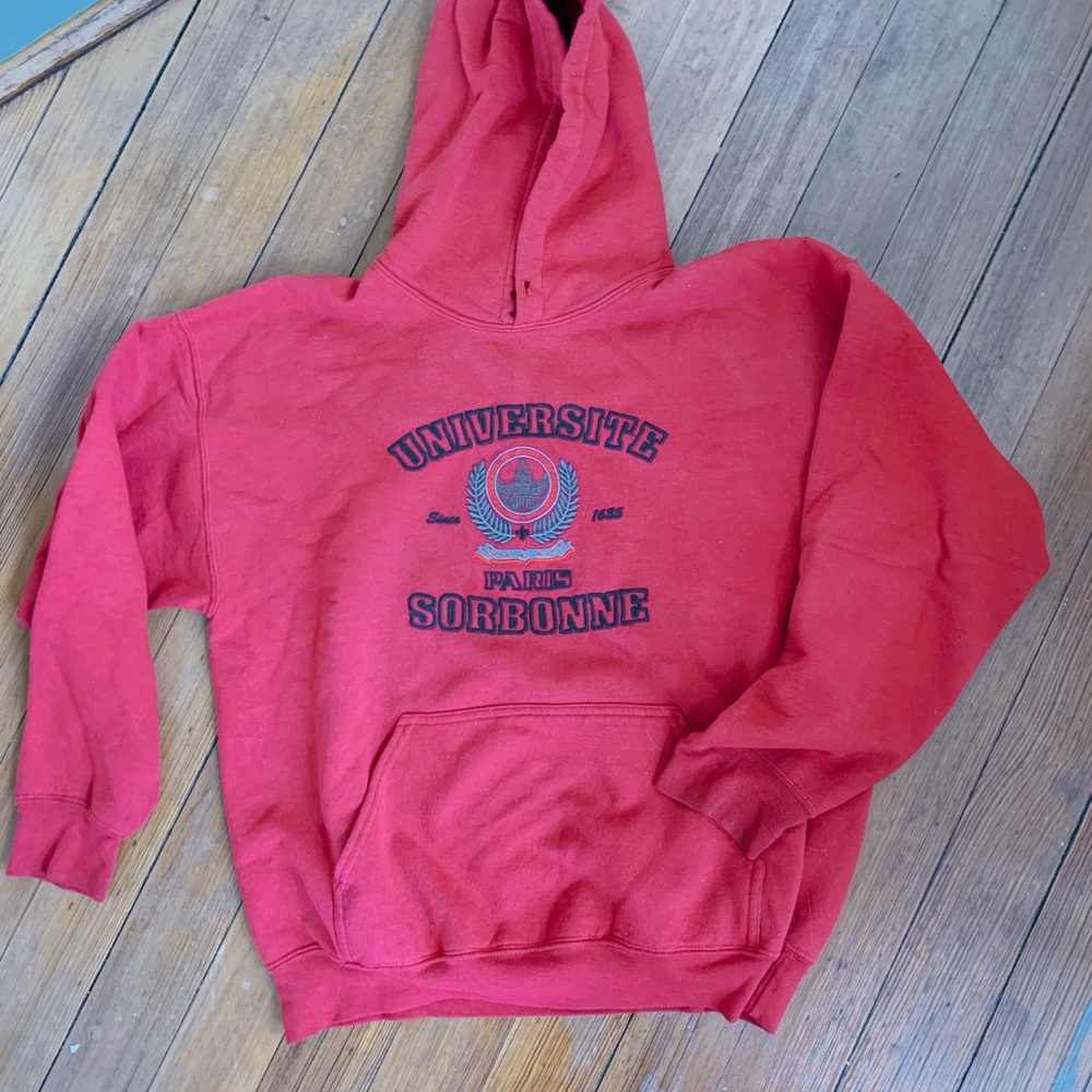 vintage looking red sweatshirt